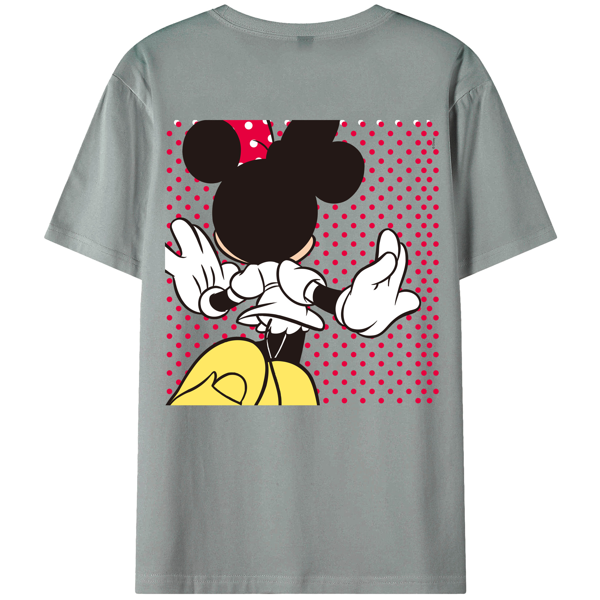 ミッキーマウス Mickey Mouse 綿100％ メンズ半袖Tシャツ（バックプリント） 通気性